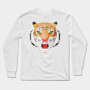 Low poly Tiger Head in full face (art2) Long Sleeve T-Shirt